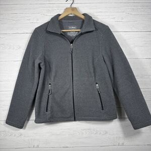 L.L. Bean Fleece Soft Sweater Full Zip Gray Women's Size Small Petite